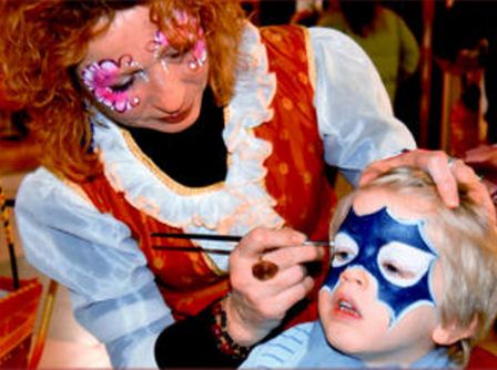 maquillage enfant, fête de village, arbre de noël